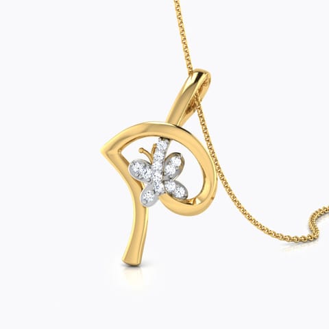 Butterfly Love Diamond Pendant Diamond Pendants 18 Karat Yellow Gold Butterfly Love Diamond Pendant
