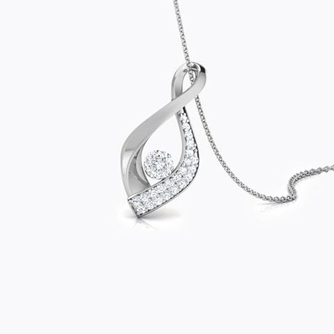 Calla Petalled Diamond Pendant Diamond Pendants 18 Karat White Gold Calla Petalled Diamond Pendant