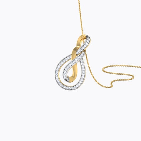 Ayla Double Knot Diamond Pendant Diamond Pendants 18 Karat Yellow Gold Ayla Double Knot Diamond Pendant