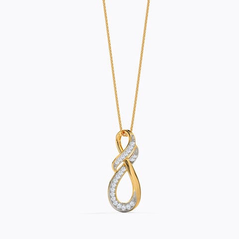 Neely Inter-Twisted Diamond Pendant Diamond Pendants 18 Karat Yellow Gold Neely Inter-Twisted Diamond Pendant