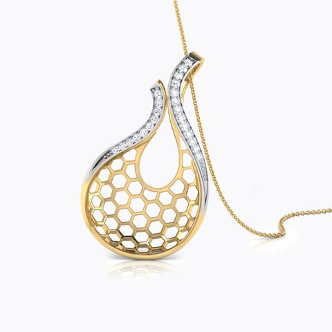 Nila Dancing Diamond Drop Pendant Diamond Pendants 18 Karat Two Tone Gold Nila Dancing Diamond Drop Pendant