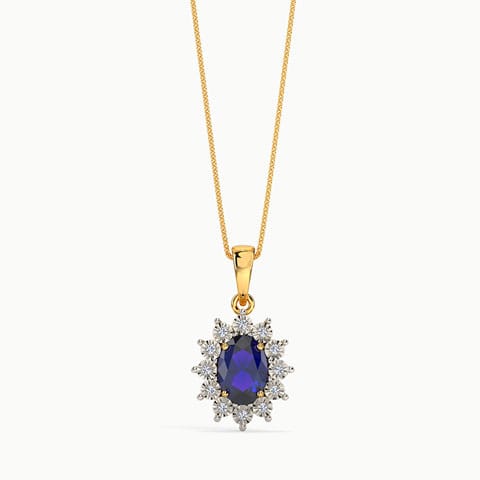 Royal Gemstone Pendant Diamond,Gemstone Pendants 18 Karat Yellow Gold Royal Gemstone Pendant