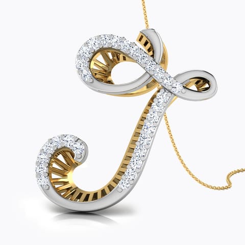 Breen Alphabet J Diamond Pendant Diamond Pendants 18 Karat Yellow Gold Breen Alphabet J Diamond Pendant