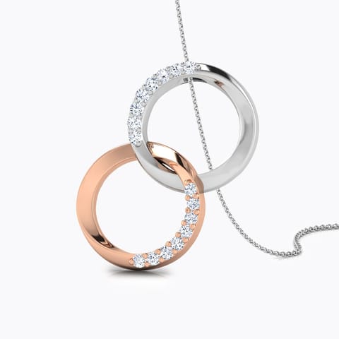 Debra Love Link Diamond Pendant Diamond Pendants 18 Karat Two Tone Gold Debra Love Link Diamond Pendant
