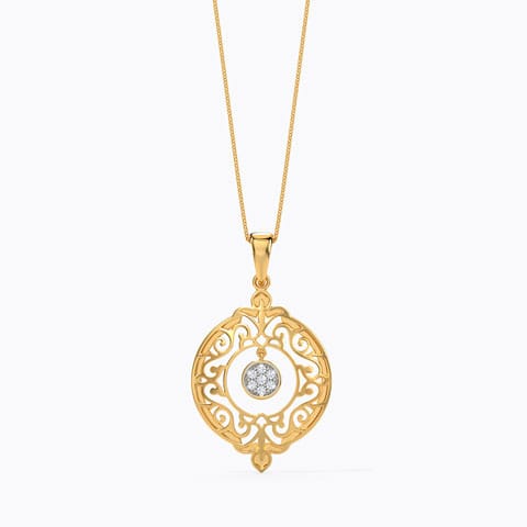 Evelyn Ornate Diamond Pendant Diamond Pendants 18 Karat Two Tone Gold Evelyn Ornate Diamond Pendant