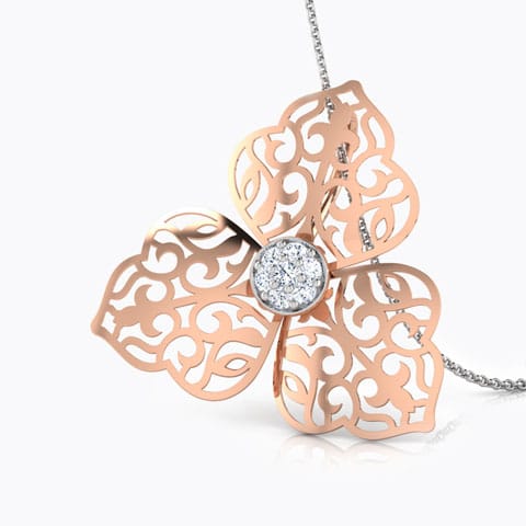 Anna Tri Petal Diamond Pendant Diamond Pendants 18 Karat Rose Gold Anna Tri Petal Diamond Pendant