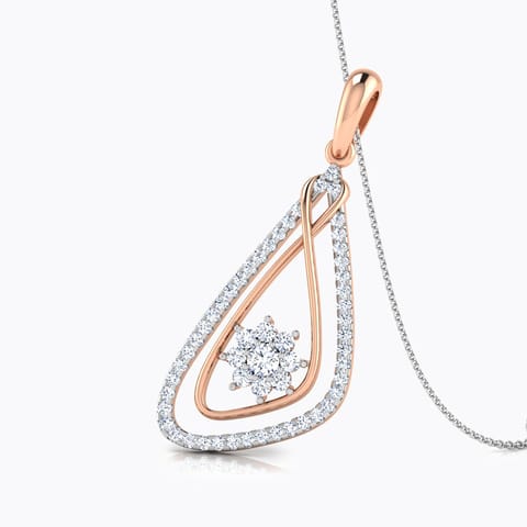Triangular Diamond Pendant Diamond Pendants 18 Karat Rose Gold Triangular Diamond Pendant