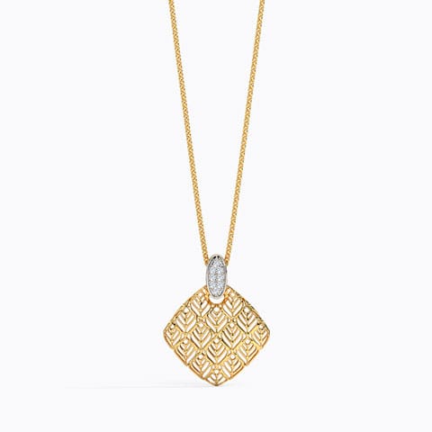 Joe Trellis Diamond Pendant Diamond Pendants 18 Karat Two Tone Gold Joe Trellis Diamond Pendant
