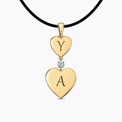 Dangling Hearts Personalised Diamond Pendant Diamond Pendants 18 Karat Yellow Gold Dangling Hearts Personalised Diamond Pendant
