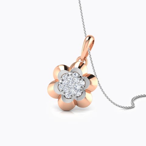 Floral Clutch Diamond Pendant Diamond Pendants 18 Karat Rose Gold Floral Clutch Diamond Pendant
