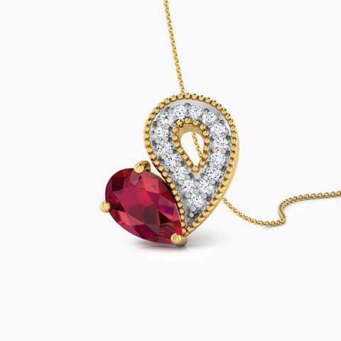 Glitzy Heart Gemstone Pendant Diamond,Gemstone Pendants 18 Karat Yellow Gold Glitzy Heart Gemstone Pendant
