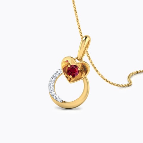 Pretty Heart Gemstone Pendant Diamond,Gemstone Pendants 18 Karat Yellow Gold Pretty Heart Gemstone Pendant