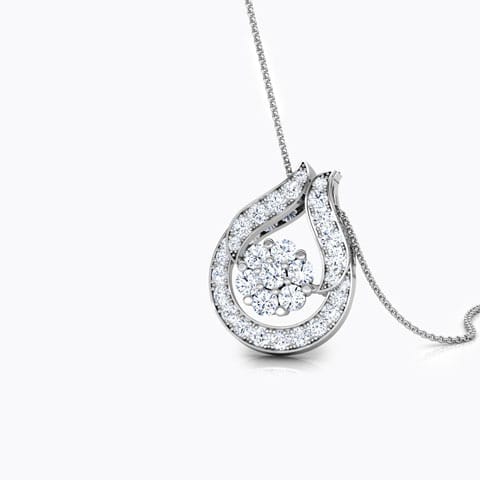 Clutch Diamond Drop Pendant Diamond Pendants 18 Karat White Gold Clutch Diamond Drop Pendant