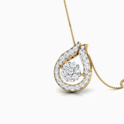 Clutch Diamond Drop Pendant Diamond Pendants 18 Karat Yellow Gold Clutch Diamond Drop Pendant