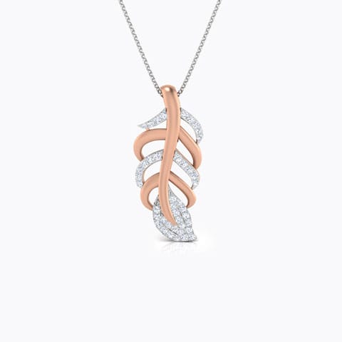 Wispy Leaf Diamond Pendant Diamond Pendants 18 Karat Rose Gold Wispy Leaf Diamond Pendant