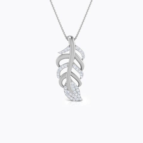 Wispy Leaf Diamond Pendant Diamond Pendants 14 Karat White Gold Wispy Leaf Diamond Pendant