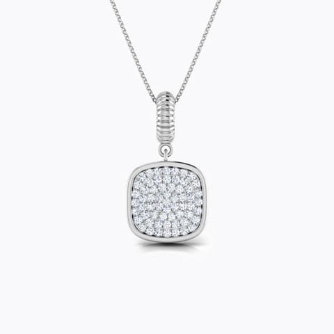 Cube Cluster Diamond Pendant Diamond Pendants 18 Karat White Gold Cube Cluster Diamond Pendant