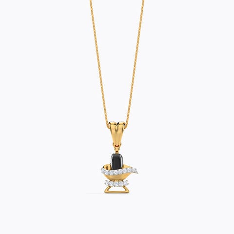 Shiv Ling Diamond Pendant Diamond Pendants 18 Karat Yellow Gold Shiv Ling Diamond Pendant