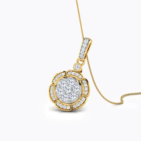 Scallop Cluster Diamond Pendant Diamond Pendants 18 Karat Yellow Gold Scallop Cluster Diamond Pendant