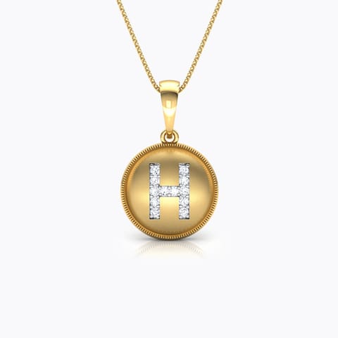 Alphabet H Diamond Pendant Diamond Pendants 18 Karat Yellow Gold Alphabet H Diamond Pendant