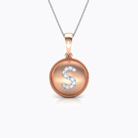 Alphabet S Diamond Pendant Diamond Pendants 18 Karat Rose Gold Alphabet S Diamond Pendant