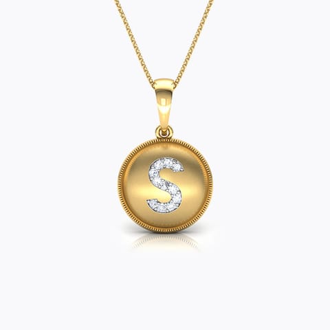 Alphabet S Diamond Pendant Diamond Pendants 18 Karat Yellow Gold Alphabet S Diamond Pendant