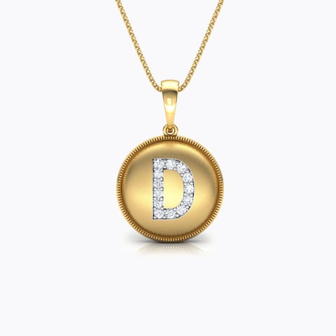 Alphabet D Diamond Pendant Diamond Pendants 18 Karat Yellow Gold Alphabet D Diamond Pendant