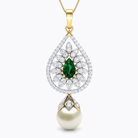 Stark Pear Gemstone Pendant Diamond,Gemstone Pendants 18 Karat Yellow Gold Stark Pear Gemstone Pendant