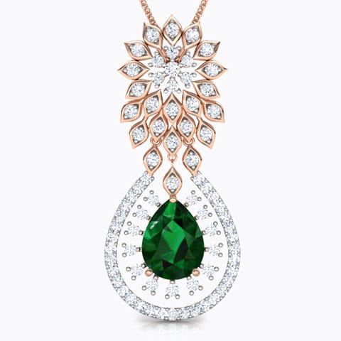 Pear Diamond Cluster Pendant Diamond,Gemstone Pendants 14 Karat Rose Gold Pear Diamond Cluster Pendant