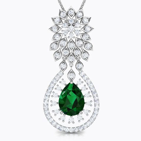 Pear Diamond Cluster Pendant Diamond,Gemstone Pendants 18 Karat White Gold Pear Diamond Cluster Pendant