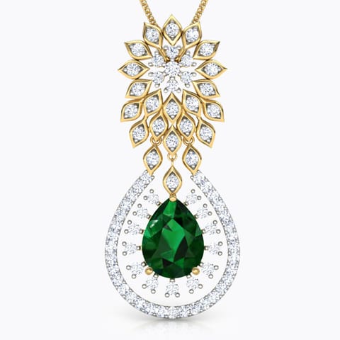 Pear Diamond Cluster Pendant Diamond,Gemstone Pendants 18 Karat Yellow Gold Pear Diamond Cluster Pendant