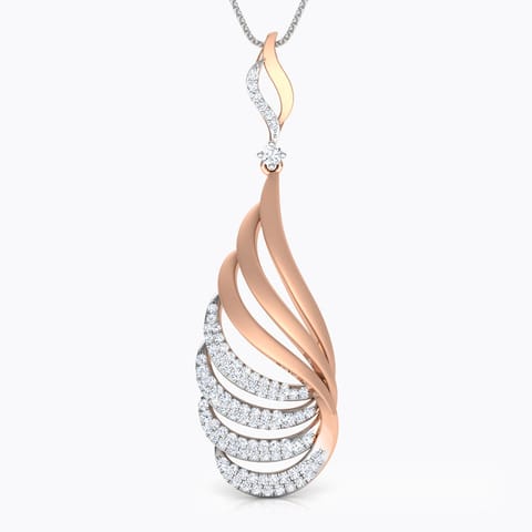 Paisley Arch Diamond Pendant Diamond Pendants 18 Karat Rose Gold Paisley Arch Diamond Pendant