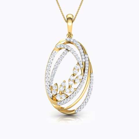 Ovate Entwine Diamond Pendant Diamond Pendants 18 Karat Yellow Gold Ovate Entwine Diamond Pendant