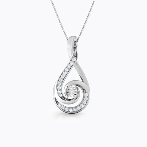 Swirl Miracle Plate Diamond Pendant Diamond Pendants 18 Karat White Gold Swirl Miracle Plate Diamond Pendant