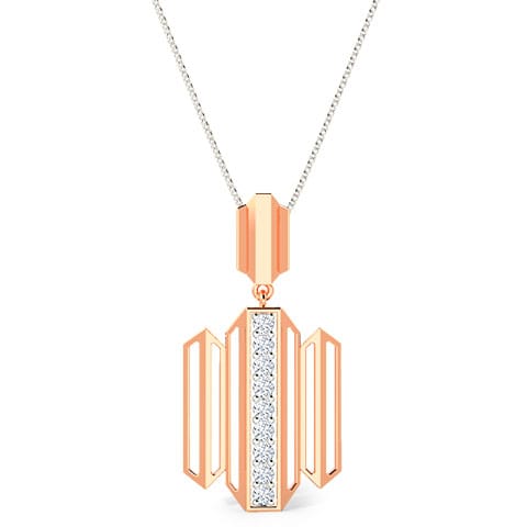 Eros Zigzag Tier Diamond Pendant Diamond Pendants 18 Karat Rose Gold Eros Zigzag Tier Diamond Pendant