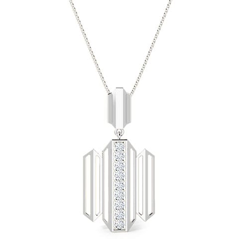 Eros Zigzag Tier Diamond Pendant Diamond Pendants 18 Karat White Gold Eros Zigzag Tier Diamond Pendant