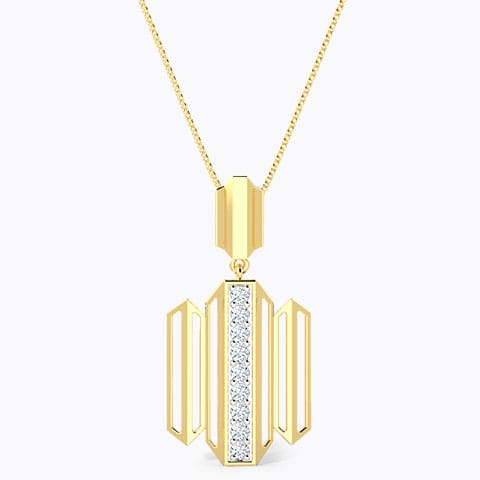 Eros Zigzag Tier Diamond Pendant Diamond Pendants 18 Karat Yellow Gold Eros Zigzag Tier Diamond Pendant