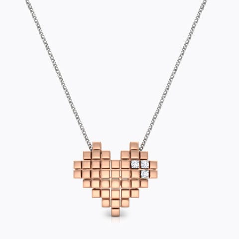 Captured Heart Diamond Pendant Diamond Pendants 14 Karat Rose Gold Captured Heart Diamond Pendant