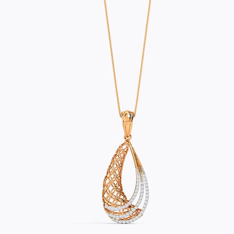 Dina Trellis Diamond Pendant Diamond Pendants 18 Karat Rose Gold Dina Trellis Diamond Pendant