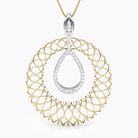 Agnes Trellis Diamond Pendant Diamond Pendants 18 Karat Two Tone Gold Agnes Trellis Diamond Pendant