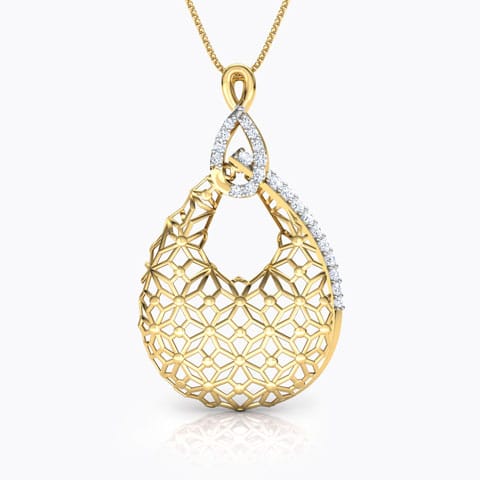 Kim Trellis Diamond Pendant Diamond Pendants 18 Karat Yellow Gold Kim Trellis Diamond Pendant