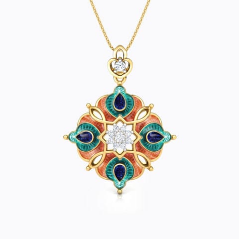 Ziya Floral Diamond Pendant Diamond Pendants 18 Karat Yellow Gold Ziya Floral Diamond Pendant