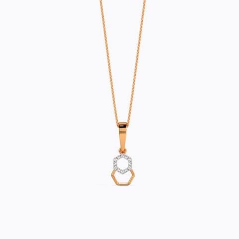 Duo Hex Diamond Pendant Diamond Pendants 18 Karat Rose Gold Duo Hex Diamond Pendant