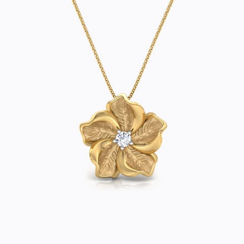 Rue Bloom Diamond Pendant Diamond Pendants 18 Karat Yellow Gold Rue Bloom Diamond Pendant