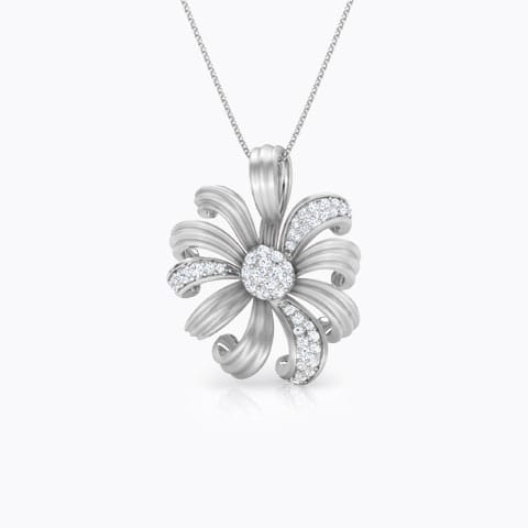 Daisy Bloom Diamond Pendant Diamond Pendants 18 Karat White Gold Daisy Bloom Diamond Pendant