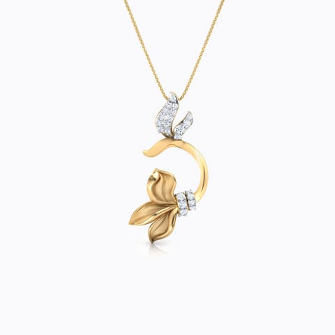 Snowdrop Floret Diamond Pendant Diamond Pendants 18 Karat Yellow Gold Snowdrop Floret Diamond Pendant