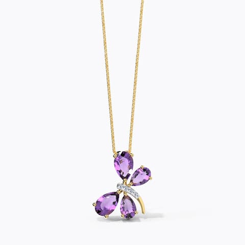 Flutter Gemstone Pendant Diamond,Gemstone Pendants 18 Karat Yellow Gold Flutter Gemstone Pendant