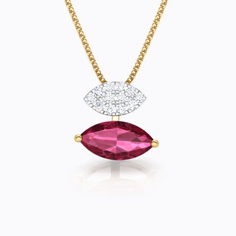 Tourmaline Classic Gemstone Pendant Diamond,Gemstone Pendants 18 Karat Yellow Gold Tourmaline Classic Gemstone Pendant