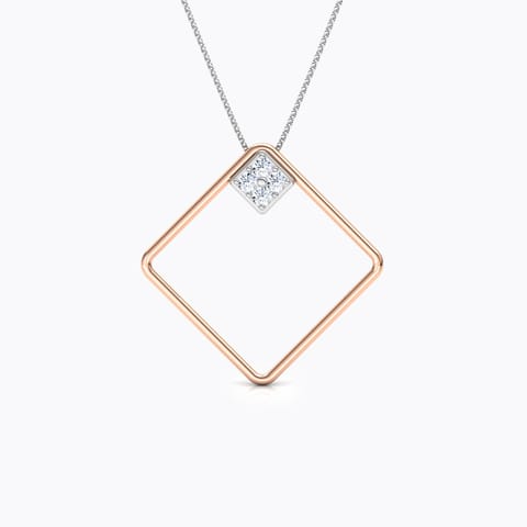 Essential Quad Diamond Pendant Diamond Pendants 14 Karat Two Tone Gold Essential Quad Diamond Pendant