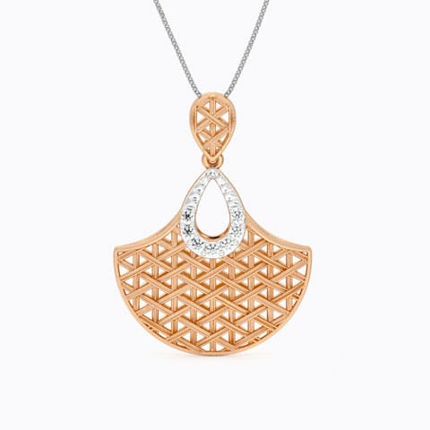 Flare Interlaced Diamond Pendant Diamond Pendants 14 Karat Rose Gold Flare Interlaced Diamond Pendant